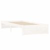 vidaXL Estrutura cama pequena solteiro 75x190 cm madeira maciça branco