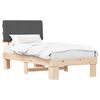 vidaXL Estrutura de Cama com Cabeceira Estofada Cinza Escuro
