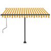 vidaXL Toldo retr&aacute;til manual independente 350x250 cm amarelo e branco