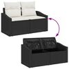 vidaXL Conjunto de Sof&aacute; de Jardim 9 pcs Preto Rattan Sint&eacute;tico