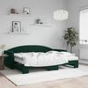 vidaXL Sof&aacute;-cama c/ gavet&atilde;o e colch&otilde;es 80x200cm veludo verde-escuro