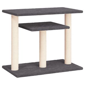 vidaXL Postes arranhadores p/ gatos c/ plataformas 62,5cm cinza-escuro