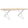 vidaXL P&eacute;s para mesa de centro 2 pe&ccedil;as, branco, 70x (42-43,3) cm, a&ccedil;o