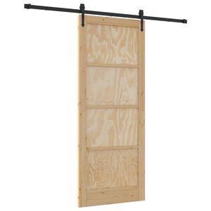 vidaXL Porta Deslizante ORKDAL 86 x 211 cm Madeira de Pinho Maci&ccedil;a