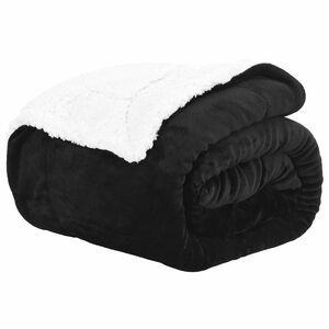 vidaXL Manta Preto 130 x 150 cm 1 kg L&atilde;