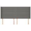 vidaXL Cabeceira cama c/ abas tecido 163x16x118/128 cm cinzento-escuro