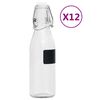 vidaXL Garrafas de vidro redondas com fecho herm&eacute;tico 12 pcs 250 ml