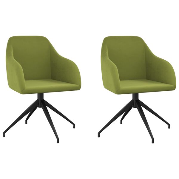vidaXL Cadeiras de jantar 2 pcs veludo verde-claro
