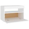 vidaXL Mesa de cabeceira & LED 2 pcs 60x35x40 cm deriv. madeira branco