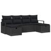 vidaXL Conjunto de Sof&aacute;s 6 unid. 6-N&uacute;mero de lugares Preto vime PE
