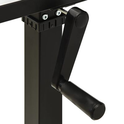 vidaXL Estrutura mesa ajustável em altura com manivela preto