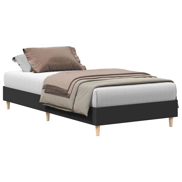 vidaXL Estrutura cama s/ colch&atilde;o 90x190 cm derivados de madeira preto