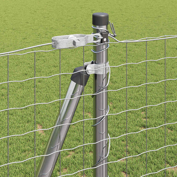 vidaXL Poste de Cerca 7 pcs Prateado A&ccedil;o