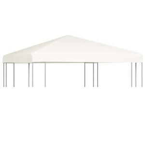 vidaXL Cobertura de gazebo 310 g/m&sup2; 3x3 m branco nata