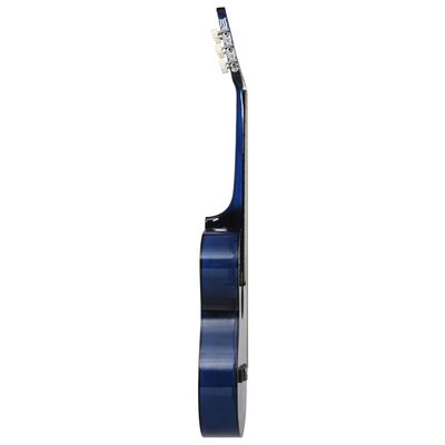 vidaXL Guitarra clássica cutaway com 6 cordas 38" azul sombreado
