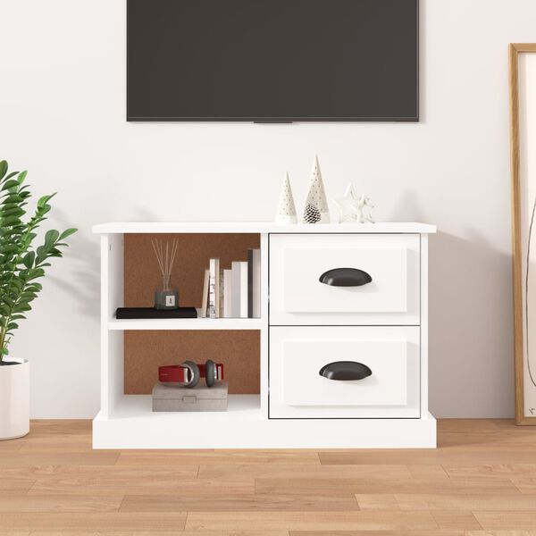 vidaXL M&oacute;vel p/ TV 73x35,5x47,5 cm derivados madeira branco brilhante