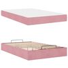 vidaXL Estrutura de cama com colch&atilde;o com colch&atilde;o 2 pcs Rosa Veludo