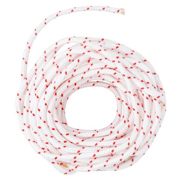 vidaXL Cabo de arranque &Oslash;6 mm 10 m nylon branco e vermelho