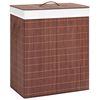 vidaXL Cesto para roupa suja c/ 2 sec&ccedil;&otilde;es 100 L bambu castanho