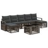 vidaXL Conjunto de Sof&aacute; de Jardim 8 unid. Cinza e Cinza Escuro