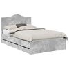 vidaXL Estrutura da Cama com gaveta Cinzento Concreto 135 x 190 cm