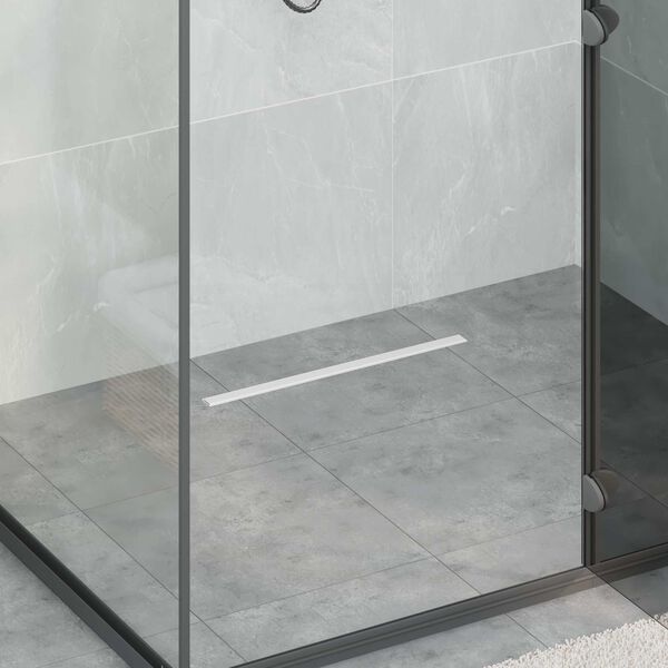 vidaXL Ralo de Chuveiro 360&deg; com Modelo Slim Prateado 50 cm