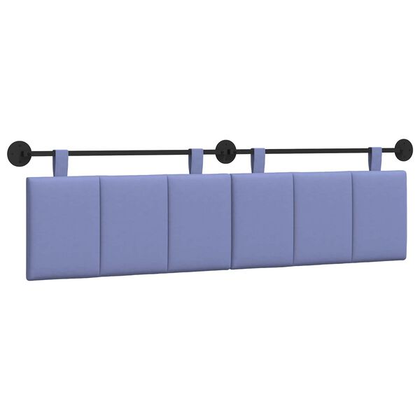 vidaXL Cabeceira Suspensa Riscas Azul Jeans 190 x 55 x 5 cm tecido