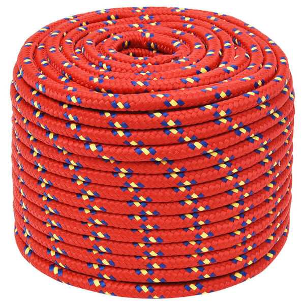 vidaXL Corda de barco 12 mm 100 m polipropileno vermelho
