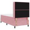 vidaXL Cama Box com colch&atilde;o com led Rosa 90 x 200 cm Veludo