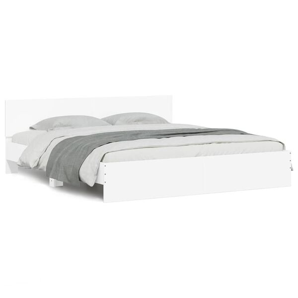 vidaXL Estrutura de cama com cabeceira 180x200 cm branco