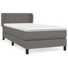 vidaXL Cama com molas/colch&atilde;o 90x200 cm couro artificial cinzento