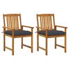 vidaXL Cadeiras de jardim com almofad&otilde;es 2 pcs ac&aacute;cia maci&ccedil;a
