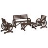 vidaXL 4 pcs conjunto lounge de jardim madeira de abeto maci&ccedil;a