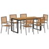 vidaXL Conjunto de Jantar para Jardim 7 unid. Cinza e Marrom vime PE