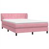 vidaXL Cama com molas/colch&atilde;o 160x220 cm veludo rosa
