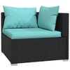 vidaXL 12 pcs conjunto lounge de jardim c/ almofad&otilde;es vime PE preto