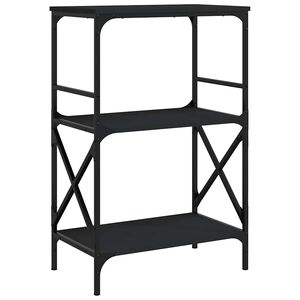 vidaXL Estante c/ 3 prateleiras 59x35x90,5 cm derivados madeira preto