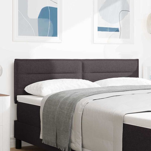 vidaXL Cabeceira Marrom Escuro 144 cm tecido