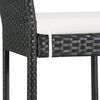 vidaXL 9 pcs conjunto de bar jardim vime PE e madeira ac&aacute;cia preto