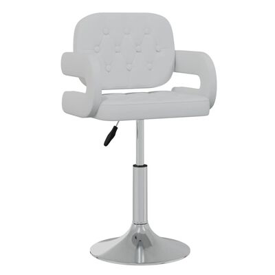 vidaXL Cadeiras de jantar giratórias 2 pcs couro artificial branco