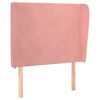 vidaXL Cabeceira de cama c/ abas veludo 93x23x118/128 cm rosa