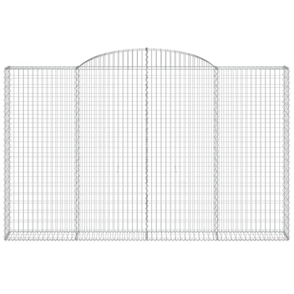 vidaXL Cestos gabi&atilde;o arqueados 3pcs 300x30x180/200cm ferro galvanizado