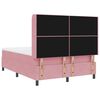 vidaXL Cama Box com colch&atilde;o com cabeceira Rosa 140 x 190 cm Veludo
