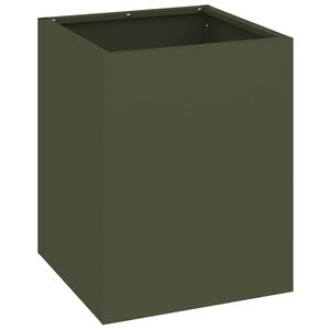 vidaXL Vaso de Jardim Verde Oliva 32 x 32 x 40 cm A&ccedil;o laminado a frio