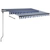 vidaXL Toldo retr&aacute;til manual independente 300x250 cm azul e branco
