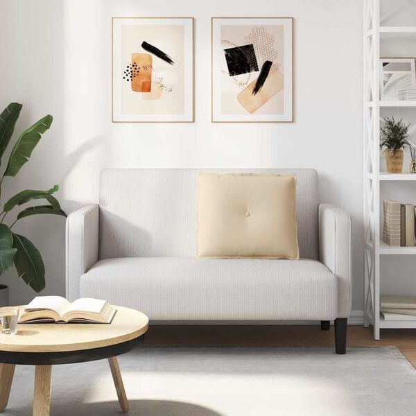 vidaXL Travesseiro para Costas Creme 60 x 50 cm Tecido de Microfibra