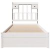 vidaXL Cama com estante sem colch&atilde;o 90x190 cm pinho maci&ccedil;o branco