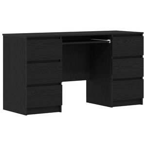 vidaXL Mesa Carvalho Preto Derivados de Madeira 140 x 50 x 76 cm