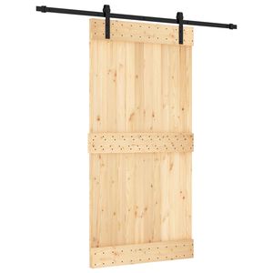 vidaXL Porta Deslizante 100 x 210 cm Natural e Preto