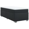 vidaXL Cama com molas/colch&atilde;o 90x190 cm couro artificial preto